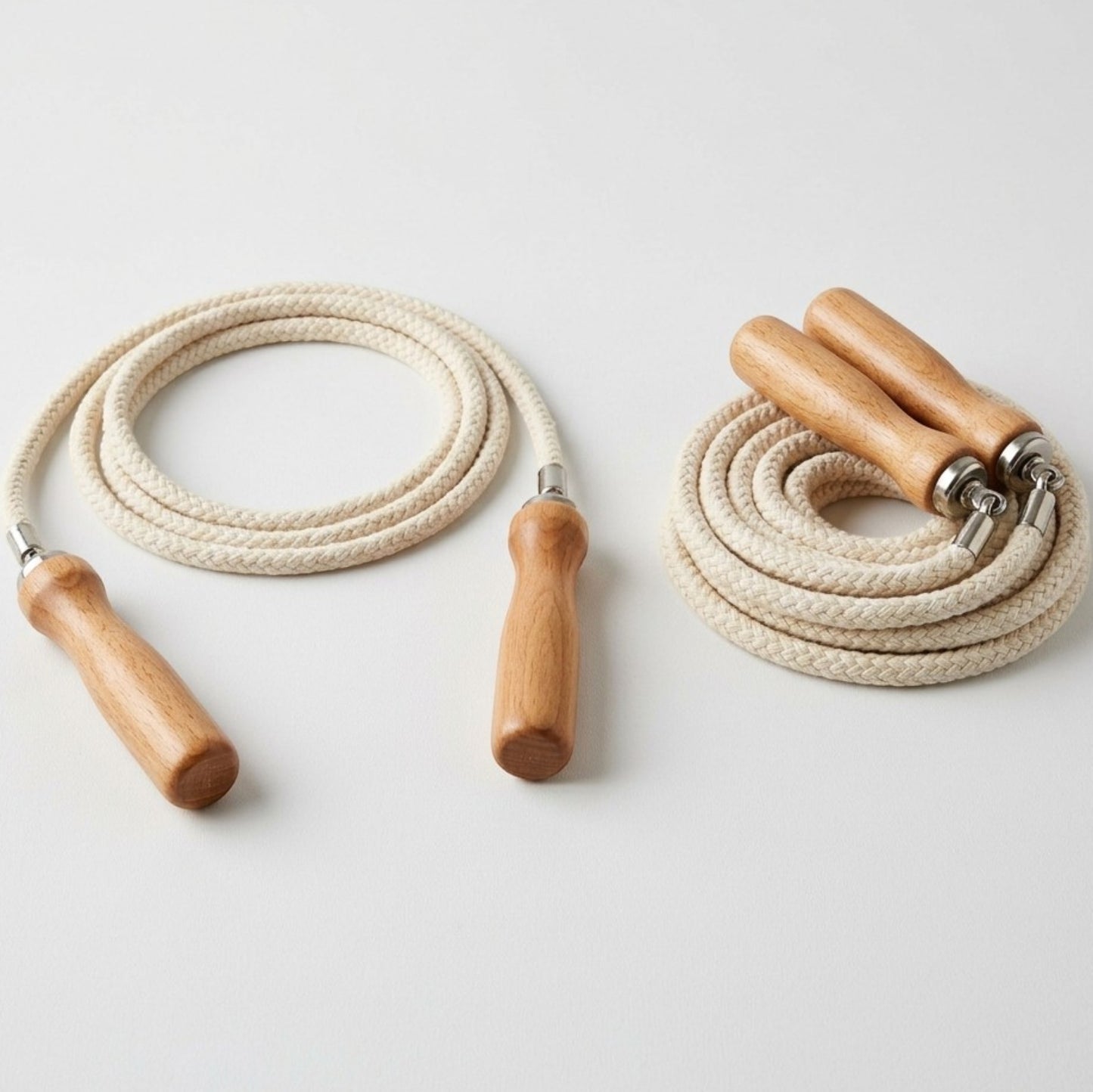 Vlynd Cotton Jump Rope Wooden Handles 8.5 ft Natural