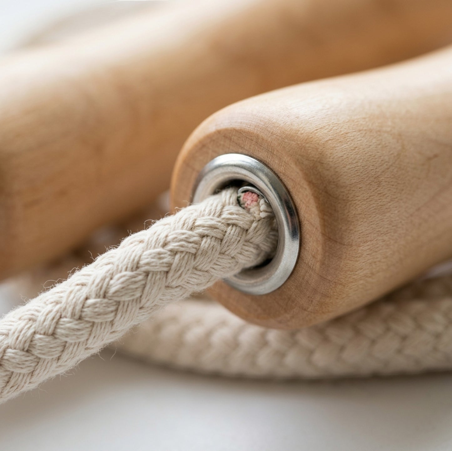 Vlynd Loomturn Braided Cotton Jump Rope 8.7 ft Natural - Detail view