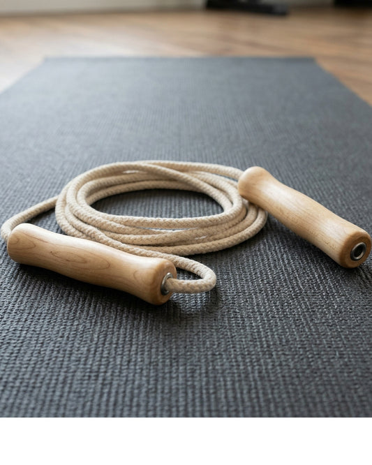 Vlynd Loomturn Braided Cotton Jump Rope 8.7 ft Natural - Lifestyle view