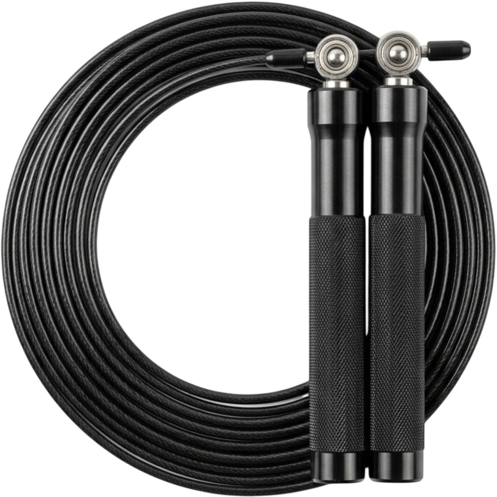 Vlynd Adjustable Speed Jump Rope Steel Cable Black 9.8 ft