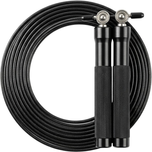 Vlynd Adjustable Speed Jump Rope Steel Cable Black 9.8 ft