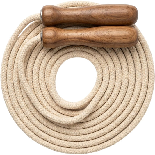 Vlynd Cotton Jump Rope Wooden Handles 8.5 ft Natural