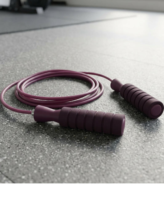 Vlynd Flexpath TPU Jump Rope Adjustable 9 ft Plum - Lifestyle view