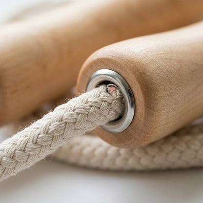 Vlynd Loomturn Braided Cotton Jump Rope 8.7 ft Natural - Detail view
