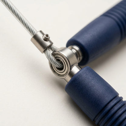 Vlynd Silverline Coated Steel Jump Rope Adjustable 10 ft Blue - Detail view
