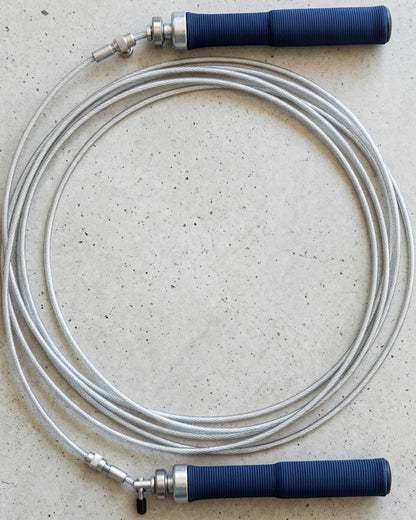 Vlynd Silverline Coated Steel Jump Rope Adjustable 10 ft Blue - Lifestyle view